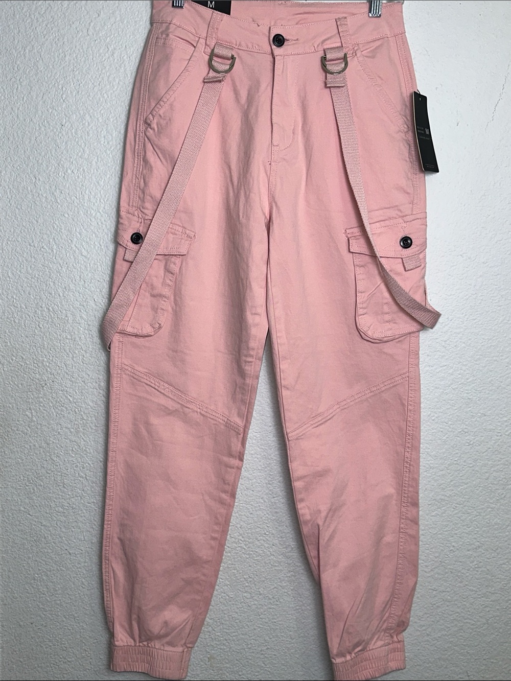 NEW Pink Twill Jogger Pants Womens Medium American Bazi
